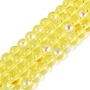Transparent Electroplate Glass Beads Strands LS-EGLA-Q132-6MM-01A-01-1