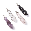 Natural Mixed Gemstone Pointed Pendants PALLOY-JF01162-1