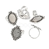 Vintage Adjustable Iron Finger Ring Components Alloy Cabochon Bezel Settings PALLOY-Q300-10AS-NR-5