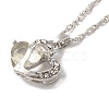 Resin Heart Pendant Necklace with Singapore Chains NJEW-C003-01B-1