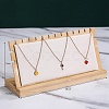 Wood with Velvet Necklace Display Stand Jewelry Pendant Holder Accessory PW-WG92612-03-1