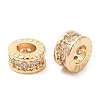 Rack Plating Brass Micro Pave Cubic Zirconia Beads KK-A186-03B-LG-3