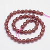 Faceted(128 Facets) Natural Strawberry Quartz Round Bead Strands G-L411-27-6mm-2