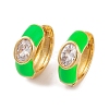 Rack Plating Brass Cubic Zirconia Enamel Earrings EJEW-S219-14G-01-1
