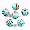 Painted Natural Wood Beads WOOD-T021-54B-06-1