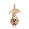 Golden Plated Brass Hollow Round Cage Pendants KK-J249-08G-3
