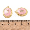 304 Stainless Steel Micro Pave Pink Cubic Zirconia Pendants STAS-F360-20G-02-3