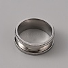 201 Stainless Steel Grooved Finger Ring Settings STAS-WH0027-26C-P-2
