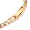 Brass Pave Clear Cubic Zirconia Horse Eye Link Bracelets BJEW-B094-03A-G-3