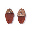 Opaque Resin & Walnut Wood Stud Earring Findings MAK-N032-010A-B03-4