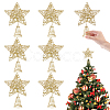 Glitter Iron Christmas Treetop Star Ornament AJEW-WH0031-83-1