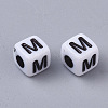 White Opaque Acrylic Beads X-MACR-R869-02M-2