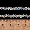 Electroplate Transparent Glass Beads Strands GL-CBA7A17-01A-15-3