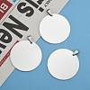 Non-Tarnish 201 Stainless Steel Flat Round Mirror Polished Finish Stamping Blank Tag Pendants STAS-S030-10-6