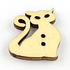 Cat 2-Hole Printed Wooden Buttons BUTT-R032-098-3