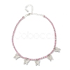 Alloy Rhinestone Cup Chain Necklaces NJEW-H217-02P-1