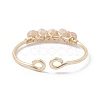 Copper Wire Wrapped Natural Sunstone Open Ring RJEW-JR00630-05-4