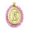 Brass with Glass Pendants KK-G472-05G-03-1