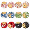 PandaHall Elite 12Pcs 6 Colors Glass Rhinestone Clay Pave Beads FIND-PH0018-36-1