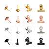 40 Sets 4 Colors Iron Clips and Round Head Drawing Pins AJEW-TA0002-01-10