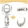 2Pcs 925 Sterling Silver Spring Gate Rings STER-BBC0006-74A-2