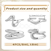 1 Bag Alloy Finger Rings Sets RJEW-LP0004-32P-2