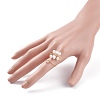 Copper Wire Wrapped Natural Cultured Freshwater Pearl Cuff Rings for Women RJEW-JR00438-3