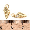 Brass Micro Pave Clear Cubic Zirconia Charms KK-Q085-02C-G-3