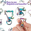 20Pcs 10 Styles Rainbow Color PVD Vacuum Plating Alloy Keychain Clasps JX114A-3