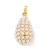 Rack Plating Brass & ABS Plastic Imitation Pearl Pendants KK-N255-03B-G-RS-1
