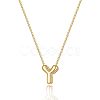 Brass Initial Pendant Box Chain Necklaces for Women FS-WG5C822-25-1