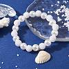 4Pcs 4 Style ABS Plastic Imitation Pearl Beaded Stretch Bracelets Set BJEW-JB10104-7