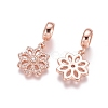 Brass Micro Pave Cubic Zirconia European Dangle Charms X-ZIRC-E163-01RG-1
