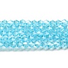 Transparent Electroplate Glass Beads Strands GLAA-F029-4mm-C20-1