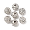 Round Brass Micro Pave Cubic Zirconia Beads LS-X-ZIRC-N016-01P-8mm-4