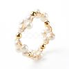 Glass Pearl Beads Finger Rings RJEW-TA00005-4