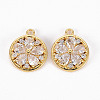 Brass Micro Pave Clear Cubic Zirconia Charms LS-X-ZIRC-S068-044-NF-1