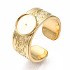 304 Stainless Steel Open Cuff Finger Ring Cabochon Settings X-STAS-T060-05G-3