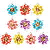 10Pcs 5 Styles Glass Seed Beaded Flower Pendants PALLOY-TA00388-2