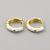Enamel Hoop Earrings with Clear Cubic Zirconia EJEW-WH0004-39G-1