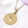 Compass 304 Stainless Steel Pendant Necklaces NJEW-M096-19G-1