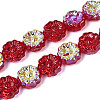 Electroplate Transparent Glass Beads Strands EGLA-N055-01C-1