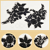 1Pair Polyester Paillette Embroidered Cloth Sew on Patches PATC-CY0001-02-6