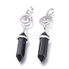 Natural Black Onyx Pointed Big Pendants G-D0021-01P-18-3