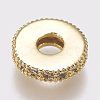 Brass Micro Pave Cubic Zirconia Bead Spacers ZIRC-K074-11A-01G-2