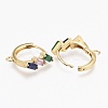 Brass Micro Pave Colorful Cubic Zirconia Huggie Hoop Earring Findings ZIRC-L098-037G-2