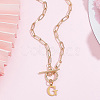 304 Stainless Steel Letter Pendant Necklaces NJEW-LP0001-52G-G-3