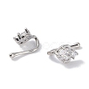 Heart Brass Micro Pave Cubic Zirconia Cuff Earrings for Women EJEW-E308-01P-2