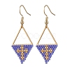 Handmade Glass Seed Beads Rhombus Dangle Earrings EJEW-MZ00542-05-2