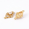 Brass Micro Pave Clear Cubic Zirconia Link Connectors LS-ZIRC-S068-023-NF-2